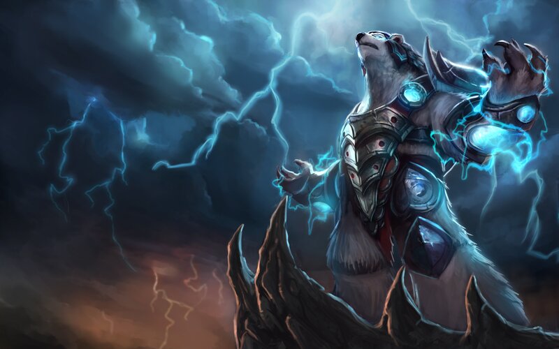 Furry Warrior Bear — Blue, Dramatic
