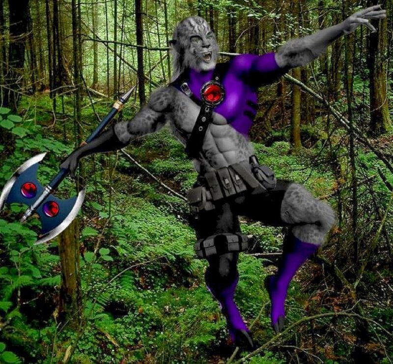 Furry Warrior in Forest