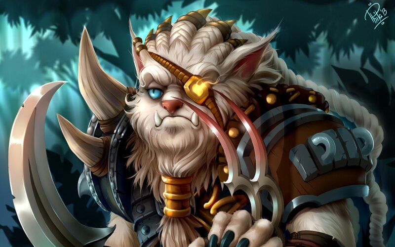 Furry Warrior with Axe — White