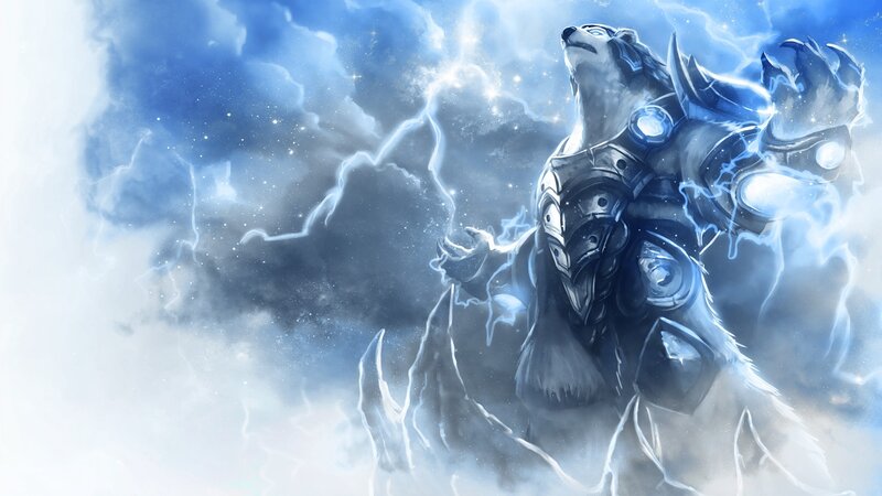 Furry Warrior with Lightning — Blue