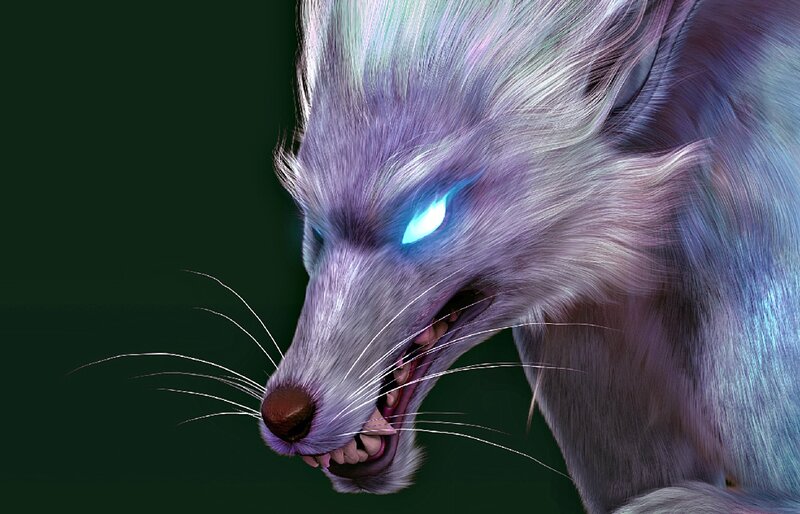 Furry Wolf Creature — Purple, Intense