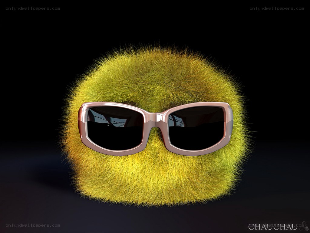 furry yellow character with sunglasses