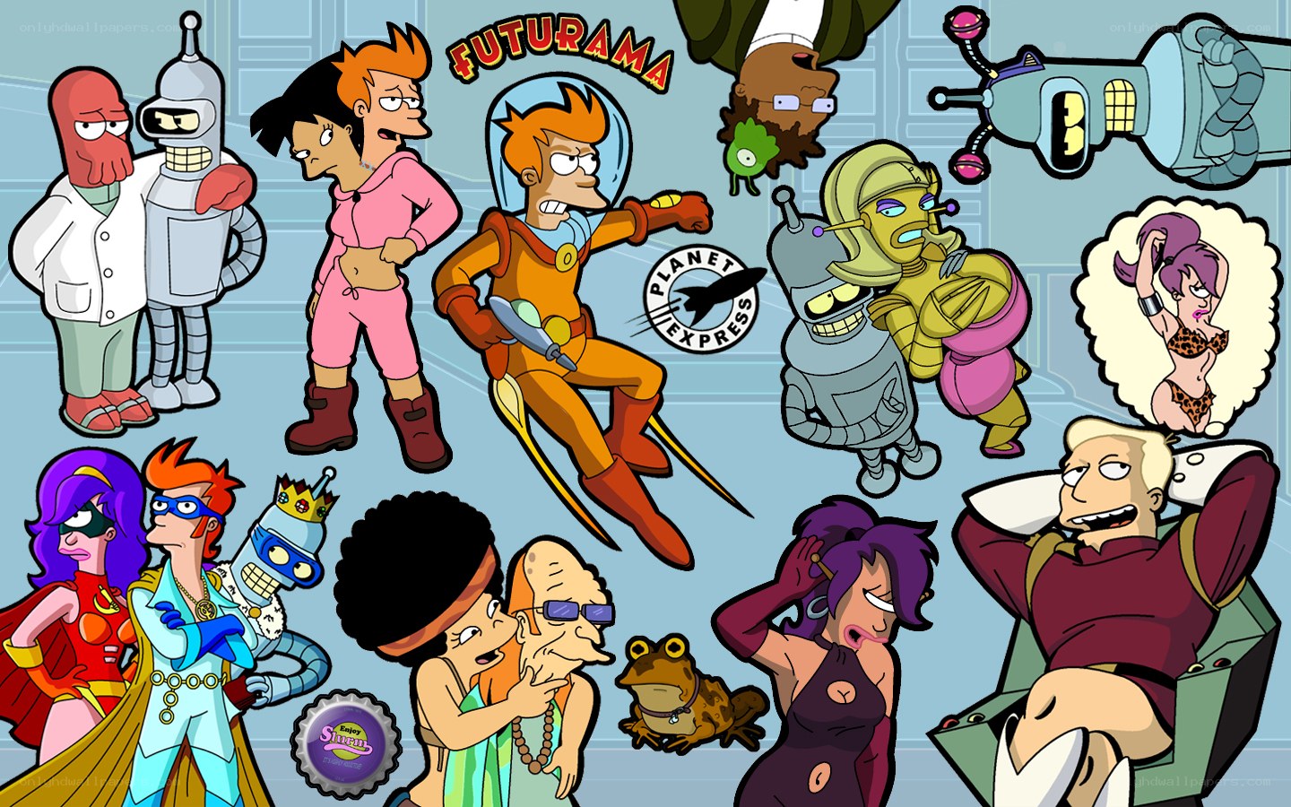 Futurama character collage
