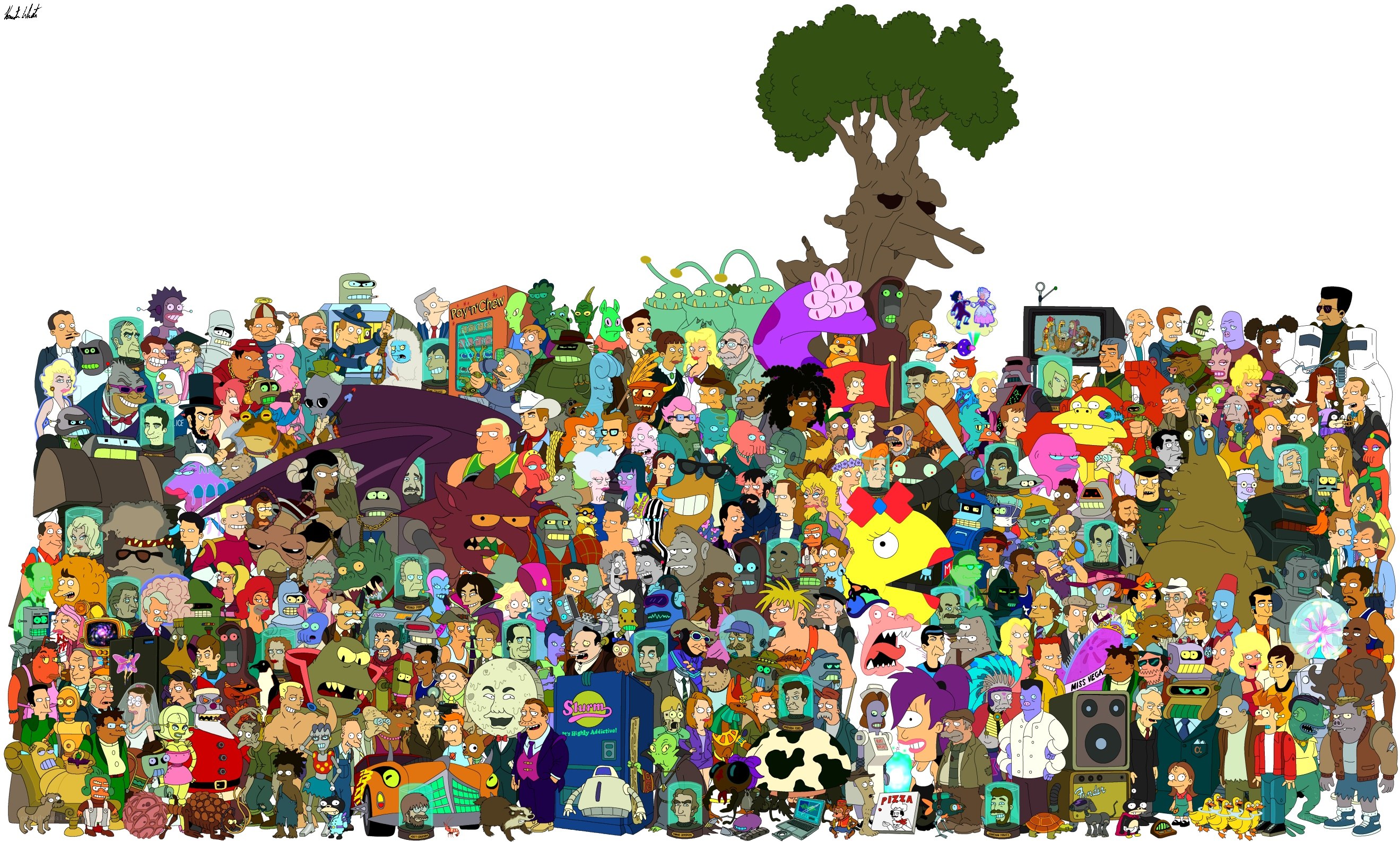 Futurama character collage