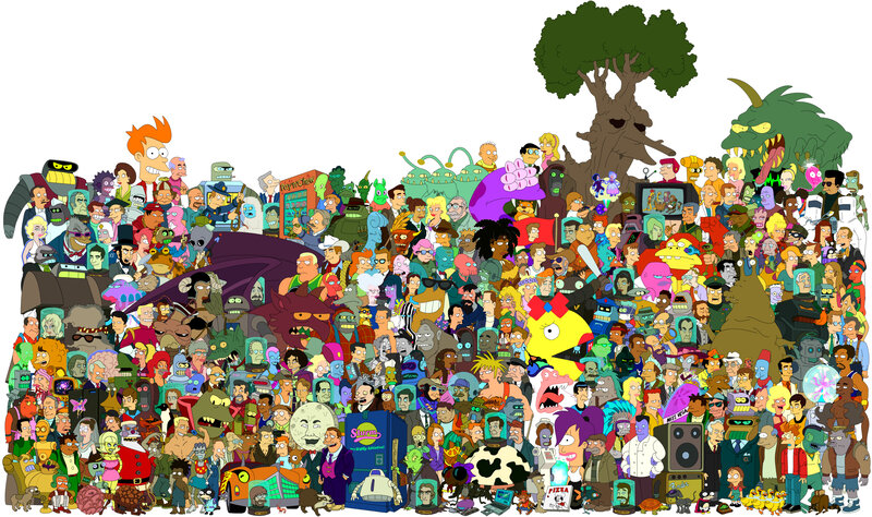 Futurama character collage