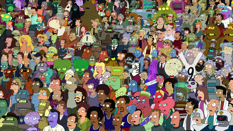 Futurama character crowd
