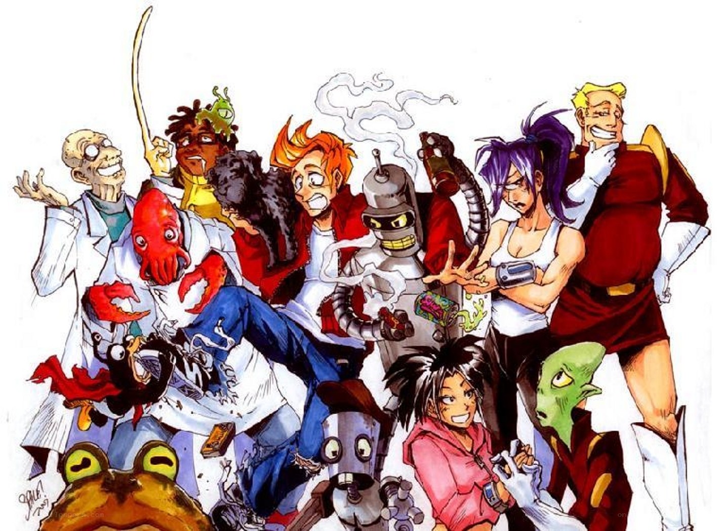 Futurama character group portrait