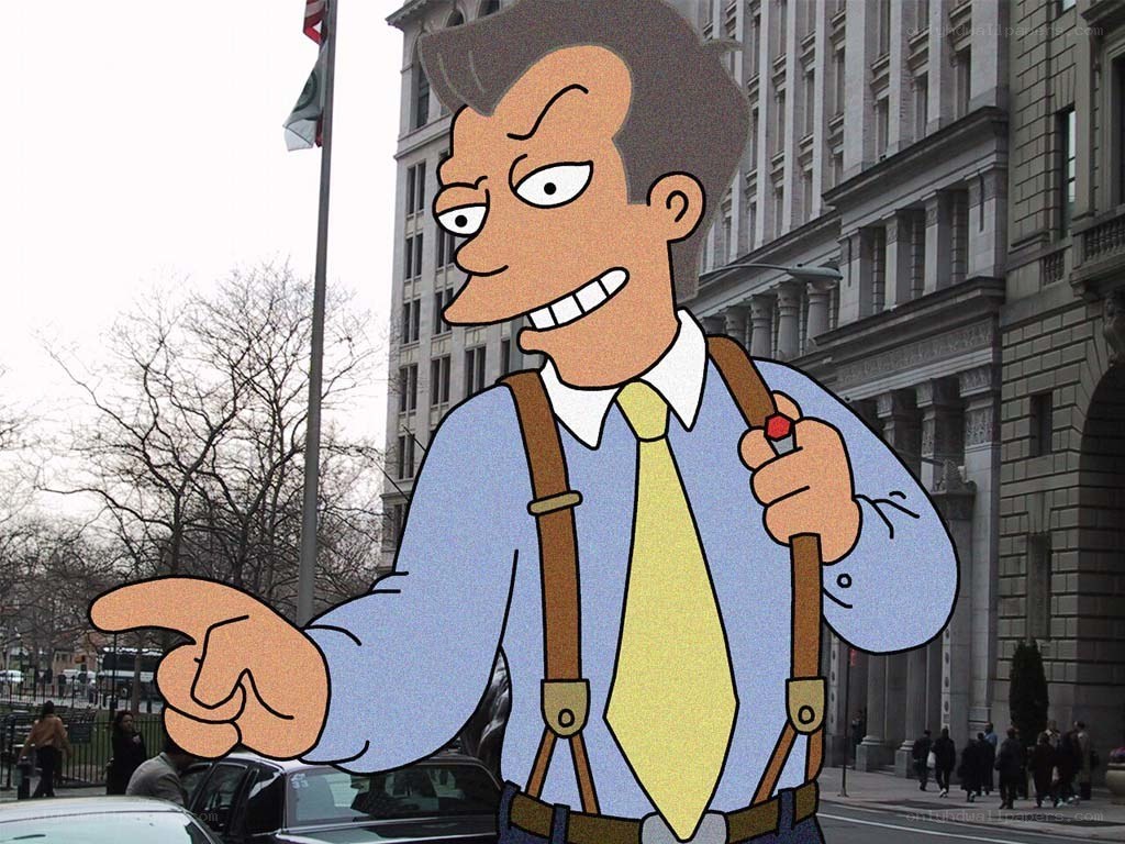 Futurama character in city
