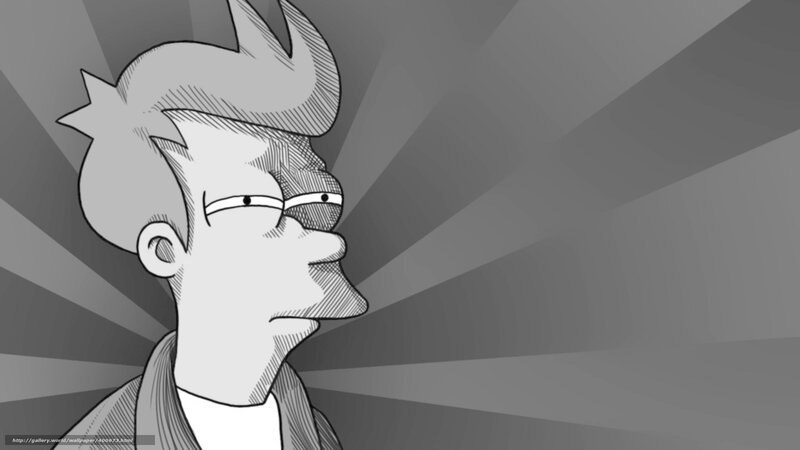 Futurama character in grayscale
