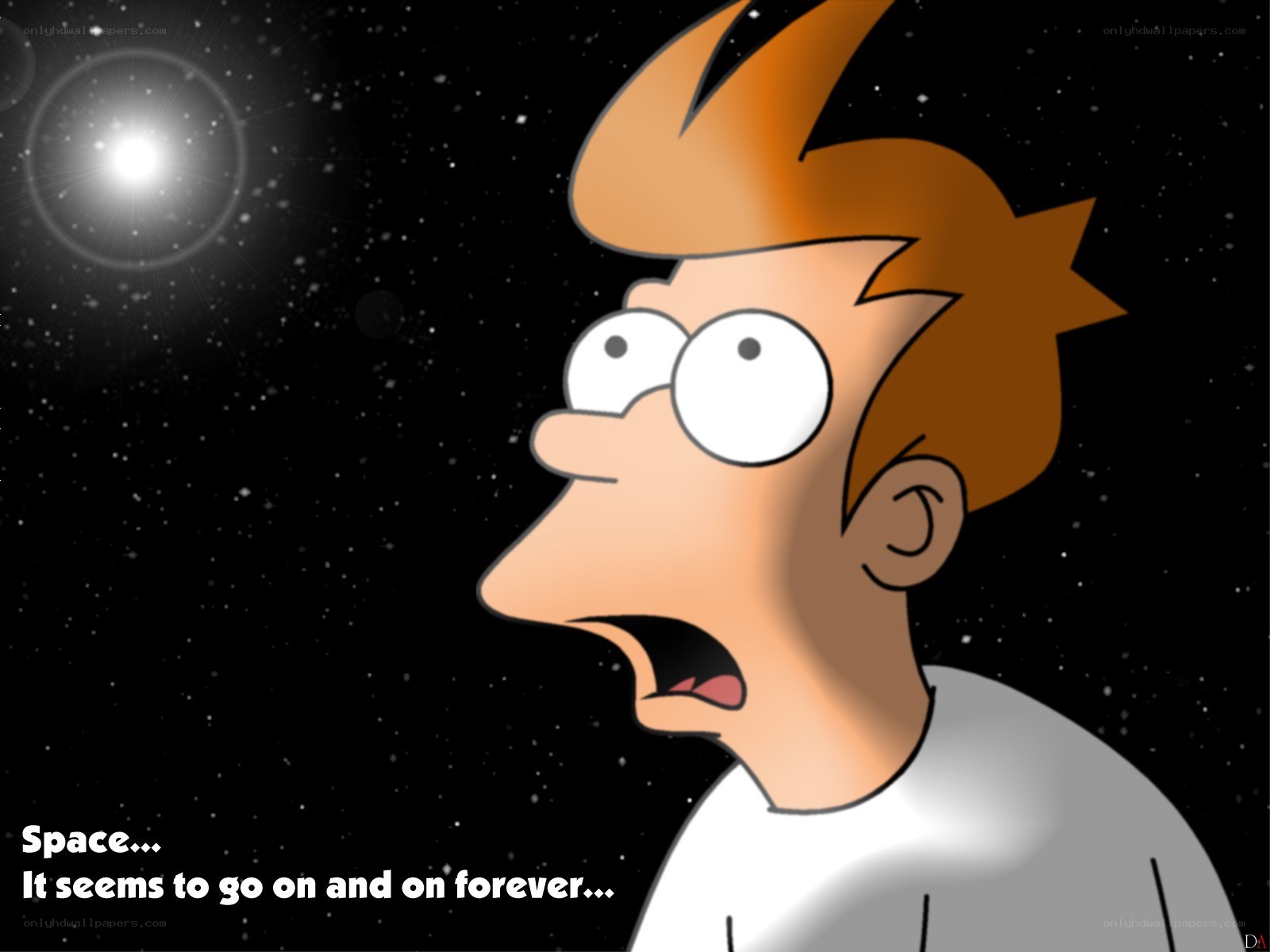 Futurama character in space