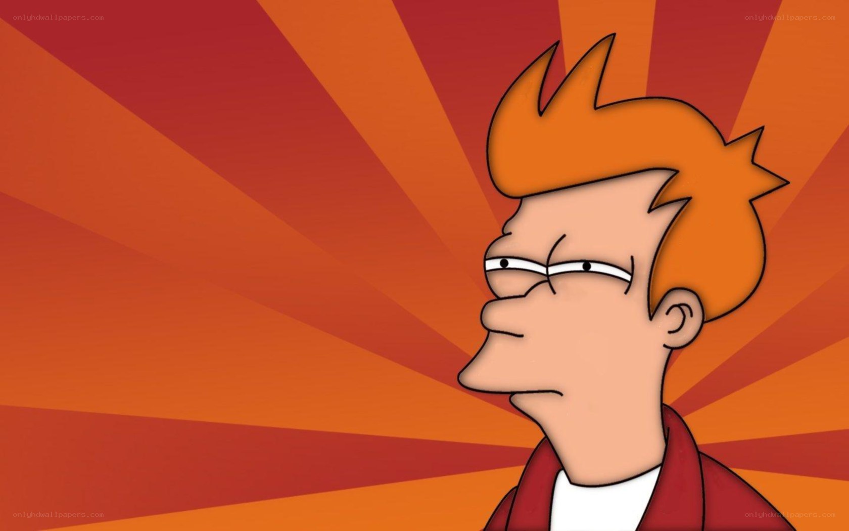 Futurama character on orange background