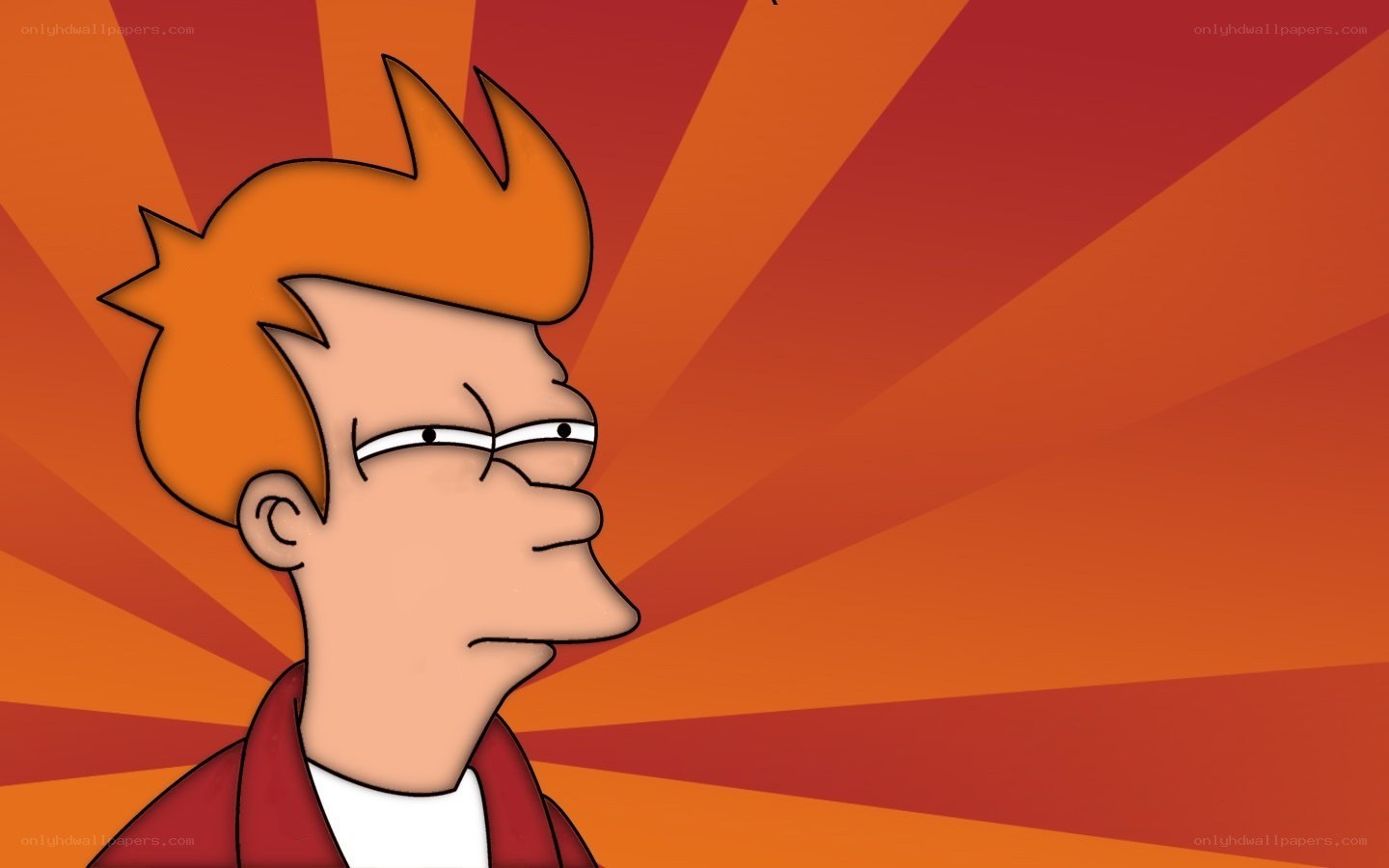 Futurama character on orange background