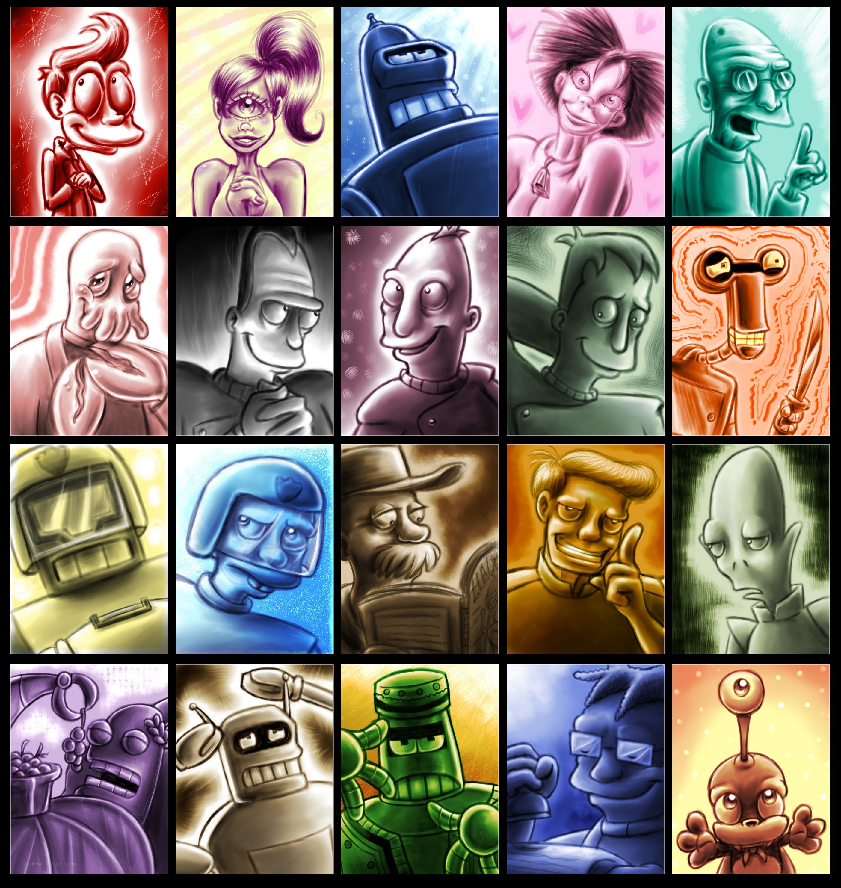 Futurama character portraits