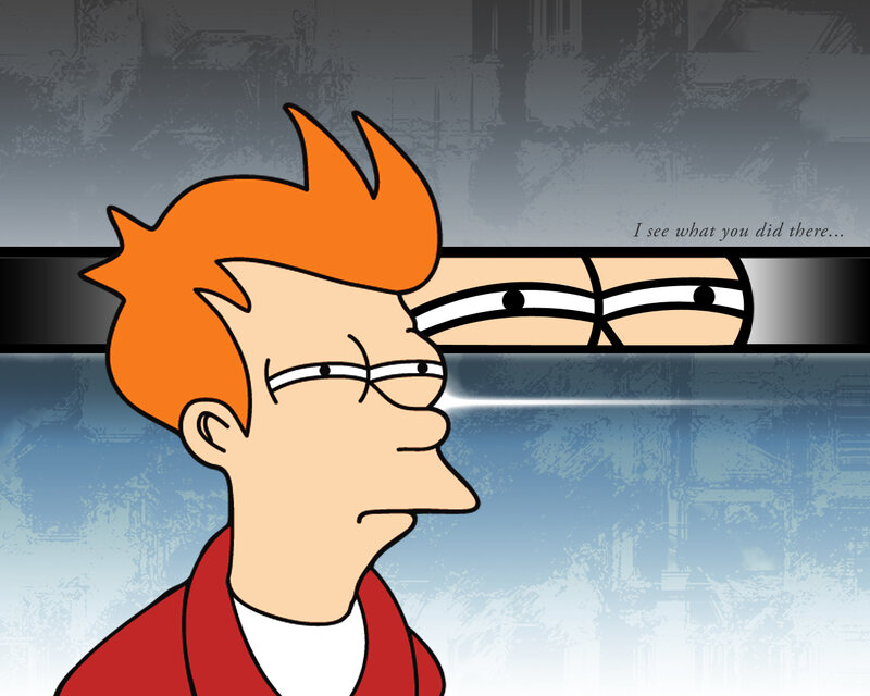 Futurama character with eyes