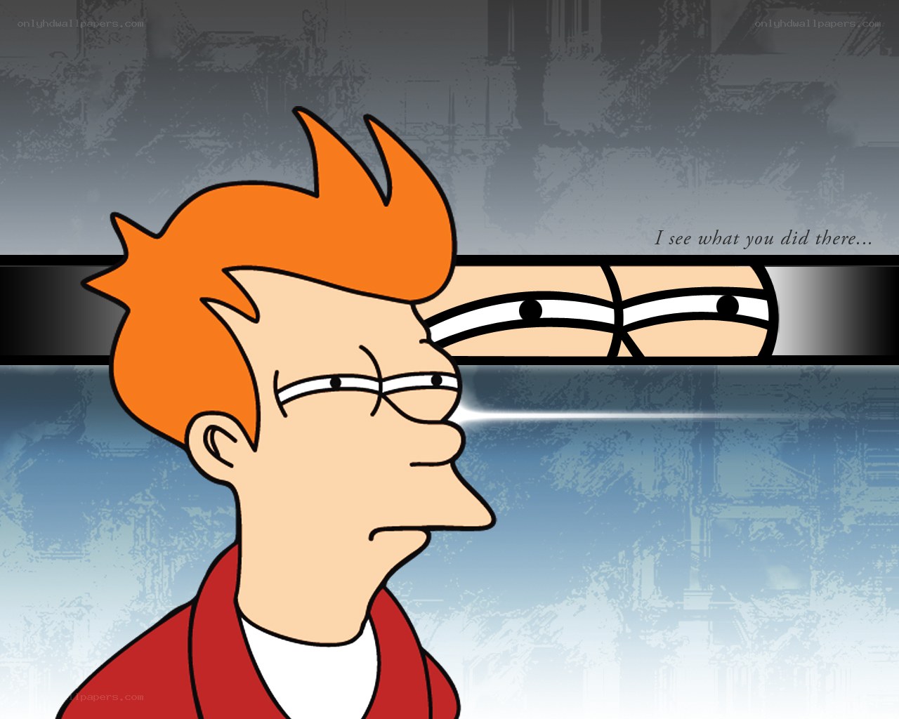 Futurama character with eyes