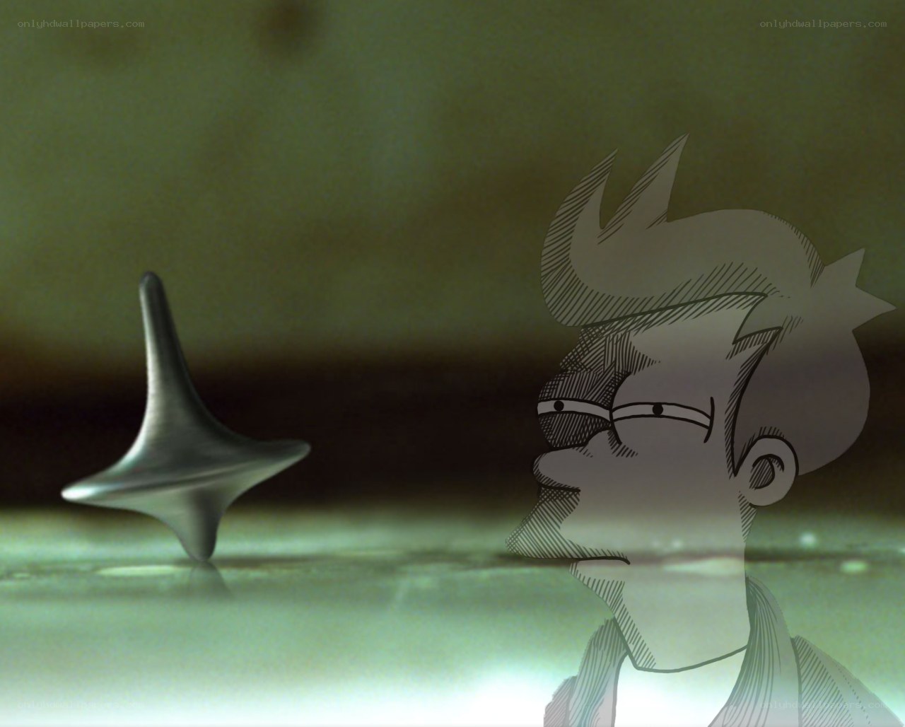 Futurama character with spinning top