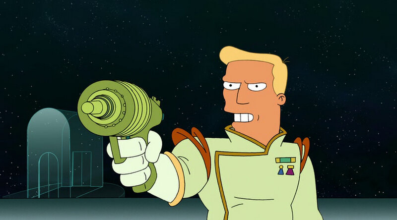 Futurama character with weapon