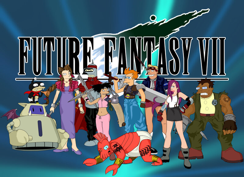 Futurama Characters — Blue, Dramatic, Digital Art
