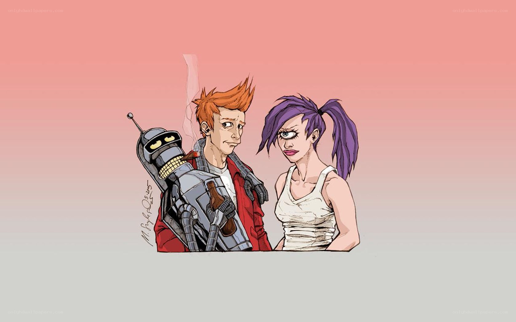 Futurama characters illustration