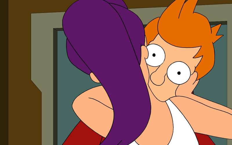 Futurama characters in a hug