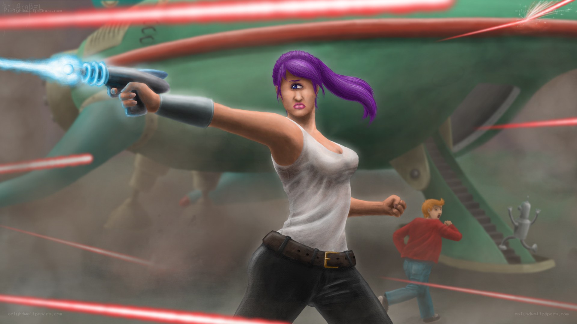 Futurama characters in action