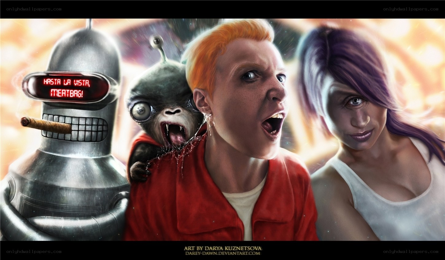 Futurama characters in action