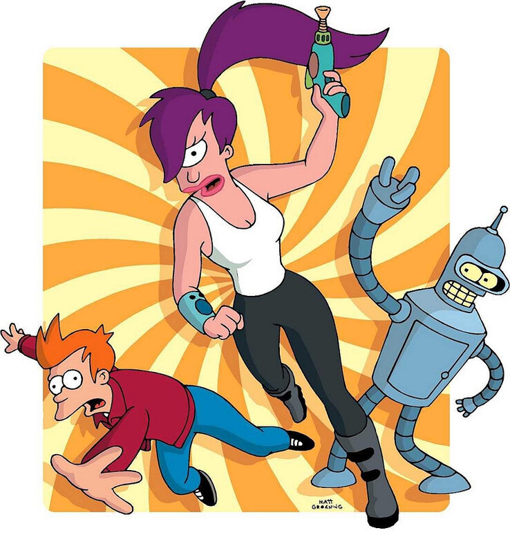 Futurama characters in action