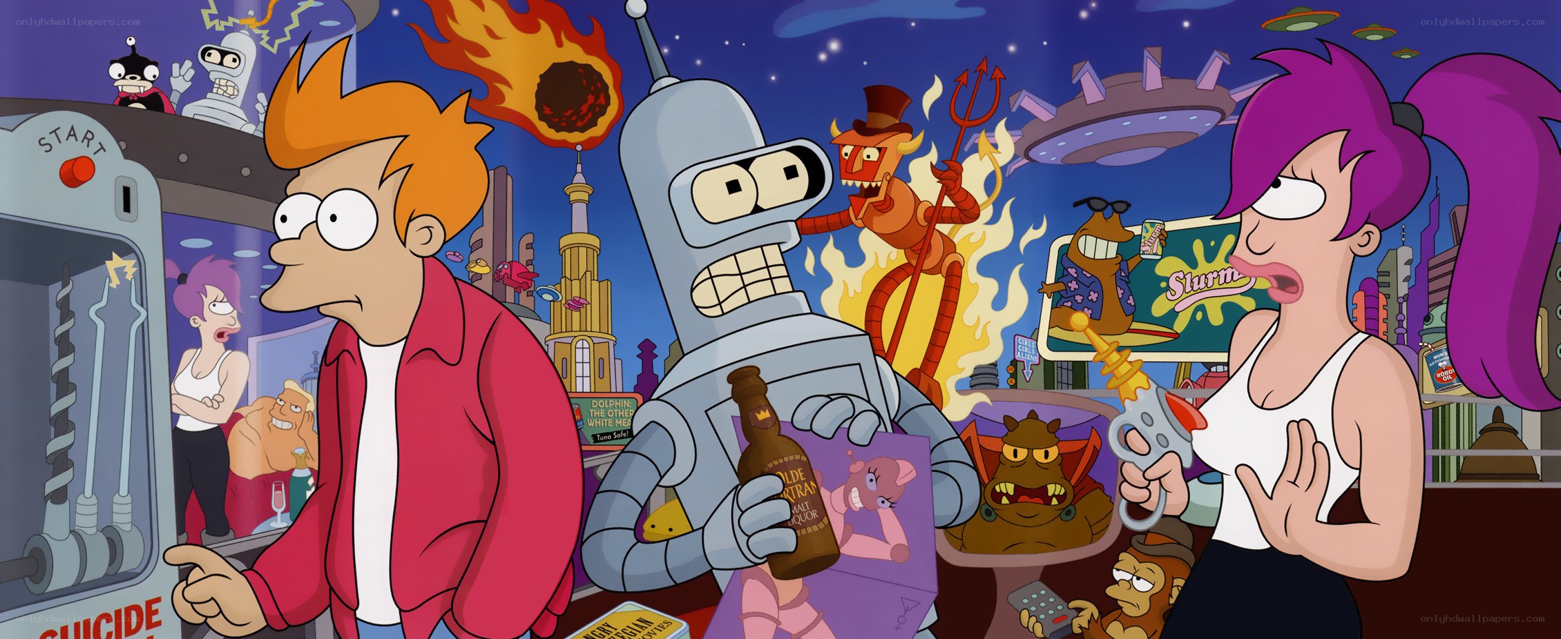 Futurama characters in arcade