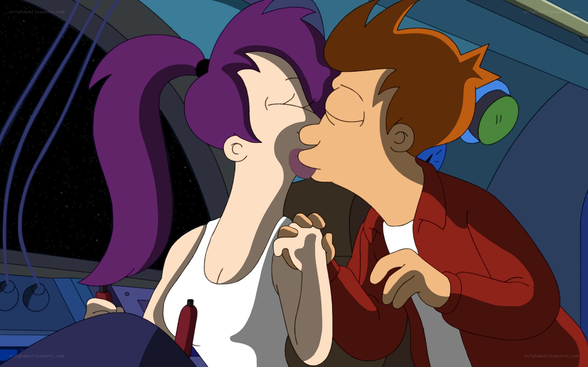 Futurama characters kissing