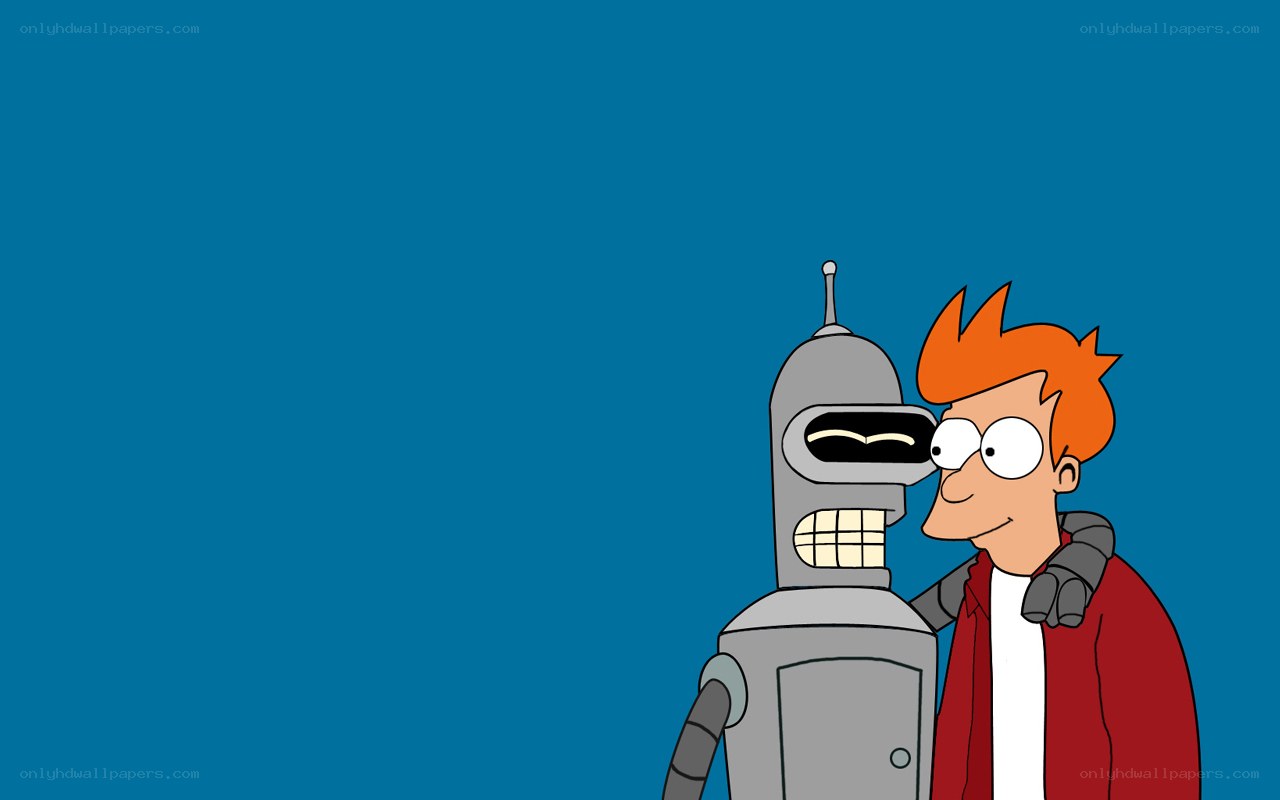 Futurama characters on blue