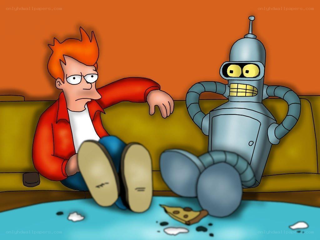 Futurama characters on couch