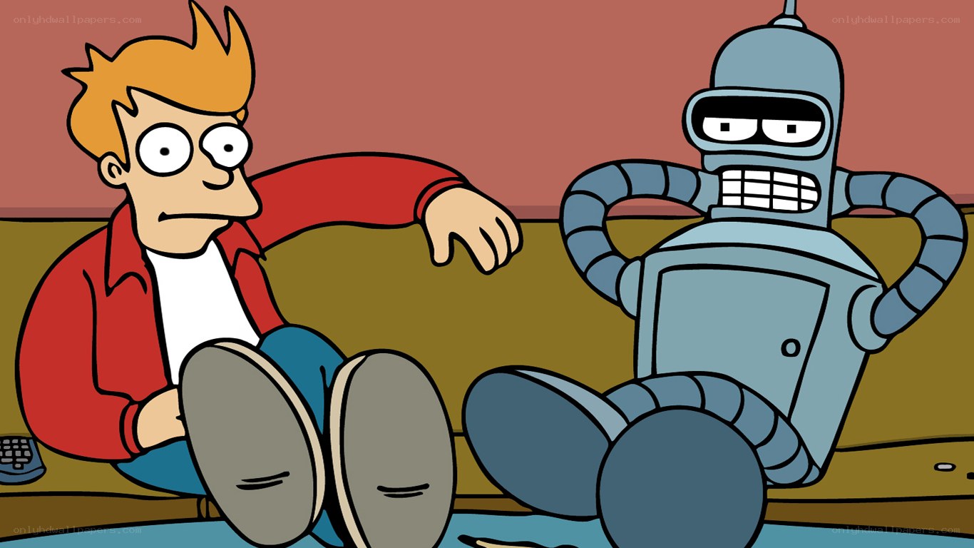 Futurama characters on couch