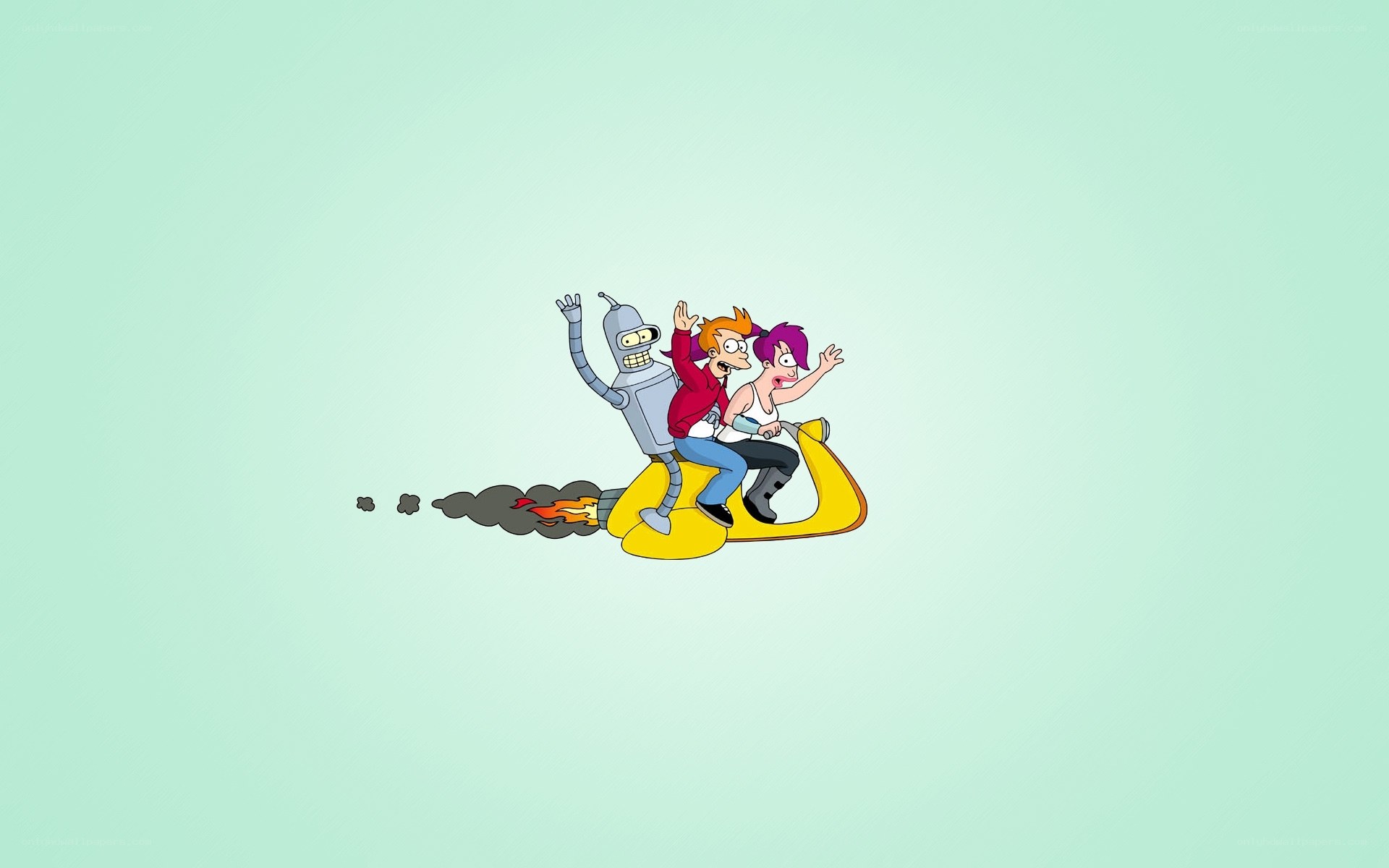 Futurama characters on jet ski