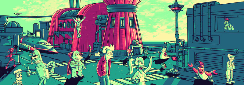 Futurama Characters on Platform