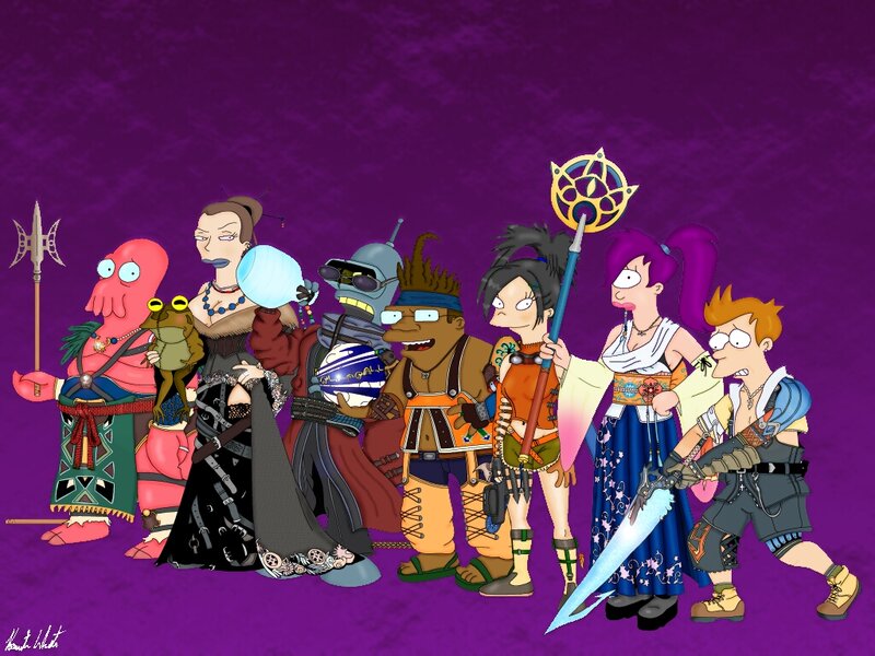 Futurama Characters — Purple, Dramatic