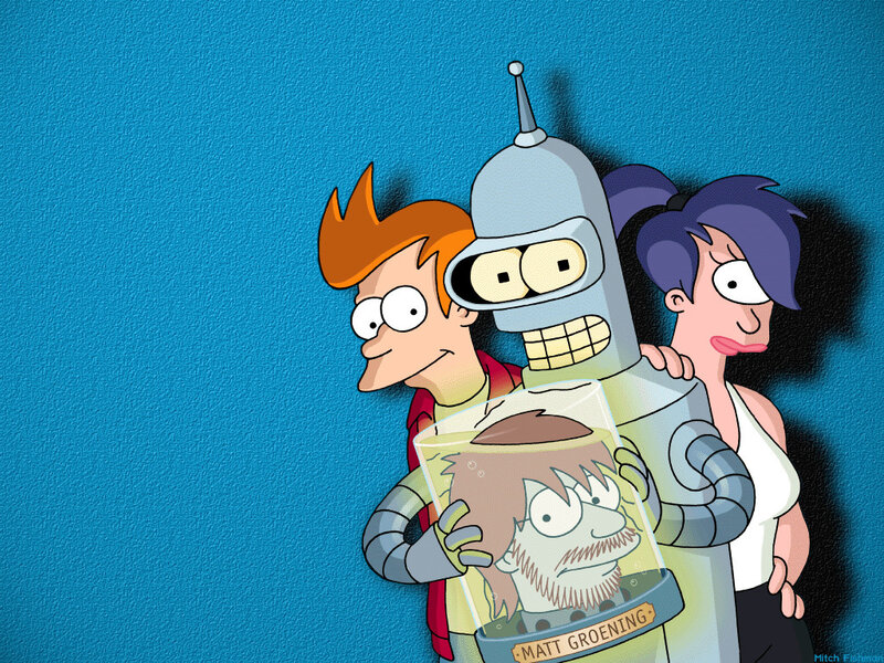 Futurama characters with robot