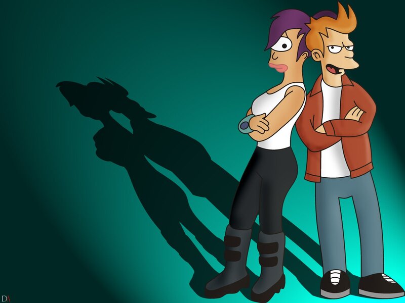 Futurama characters with shadow