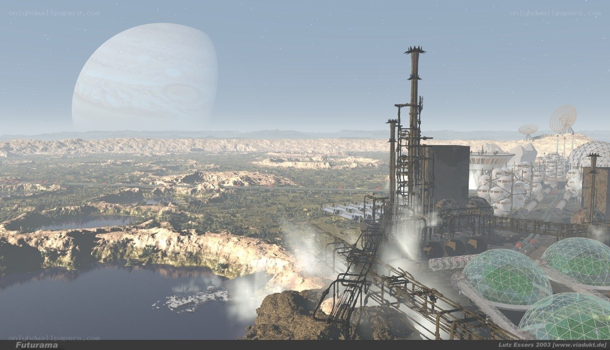Futurama colony on alien world