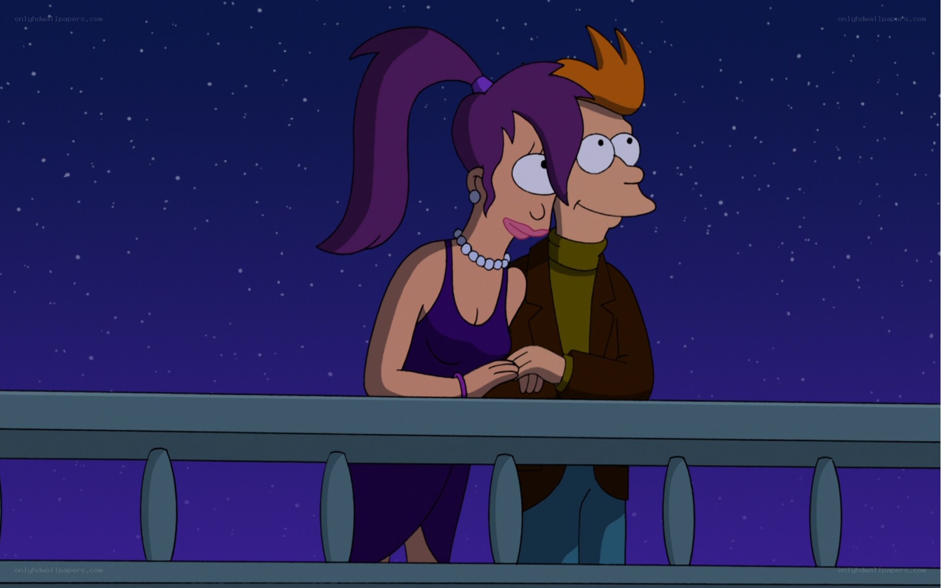 Futurama couple on balcony