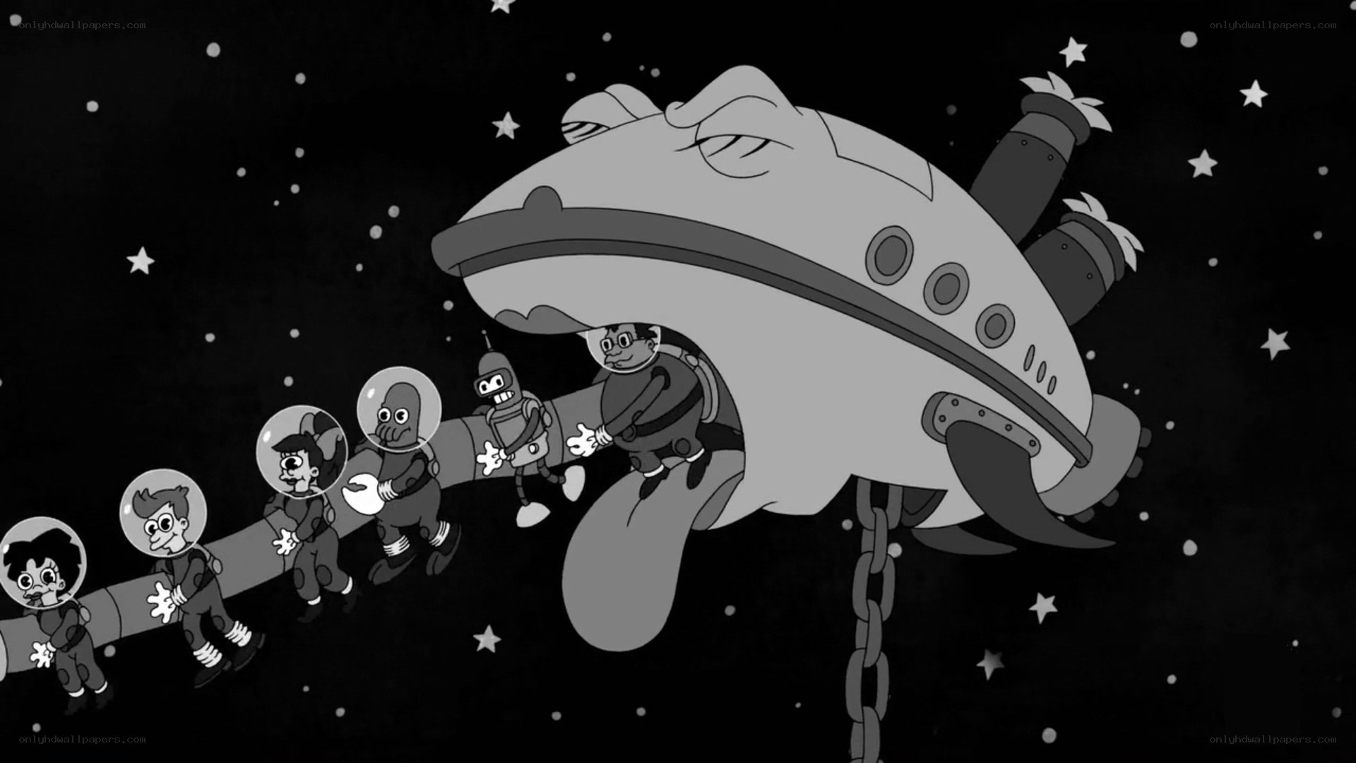 Futurama crew in space