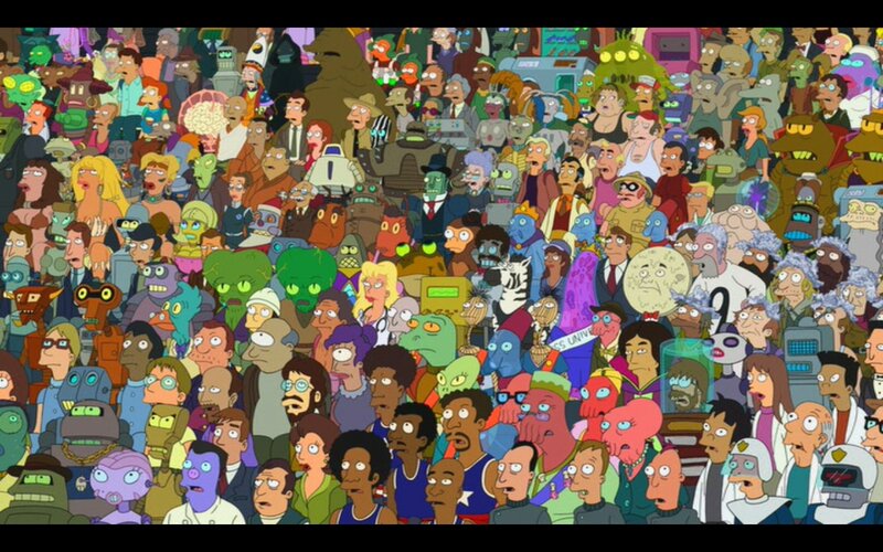 Futurama crowd scene