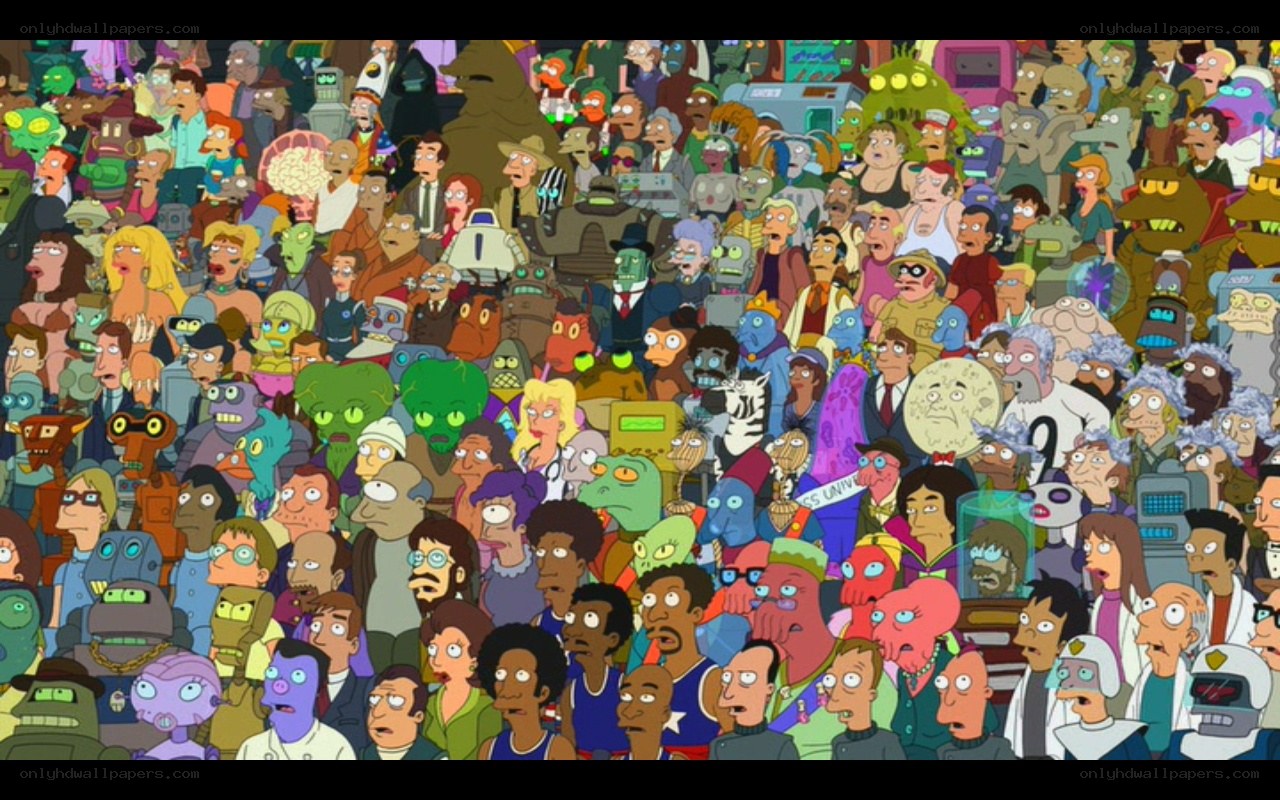 Futurama crowd scene
