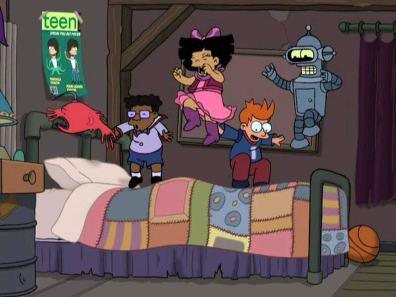 Futurama kids in bedroom