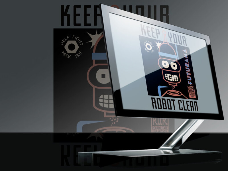 Futurama robot clean poster