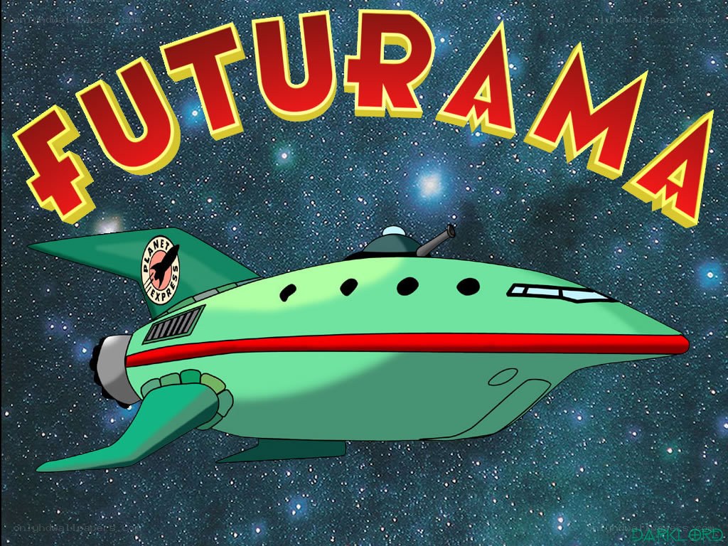 Futurama spaceship in space