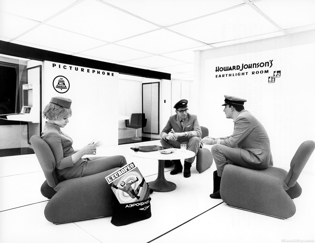 Future airport lounge scene