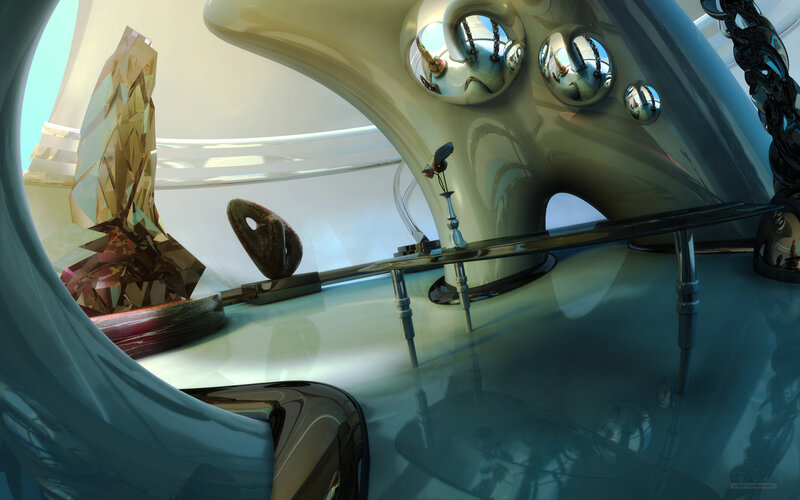 futuristic abstract interior