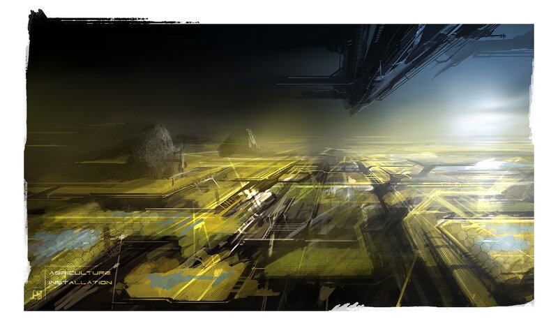 Futuristic Agriculture Installation — Yellow
