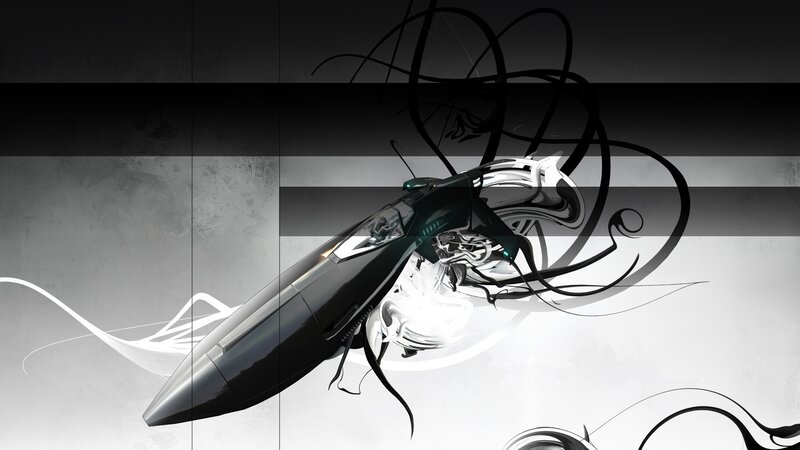 Futuristic Aircraft — Black