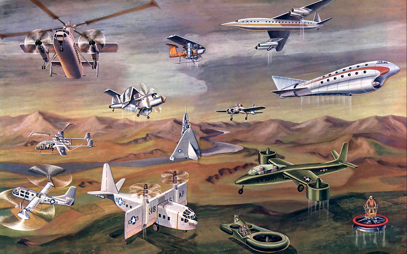 Futuristic aircraft concept art